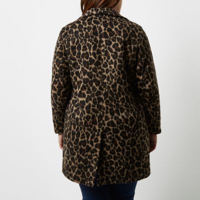 Plus leopard print overcoat